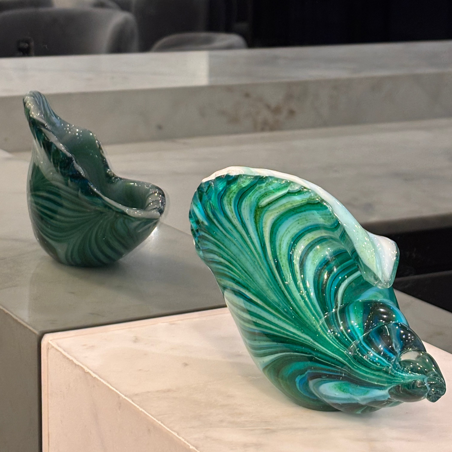 Emerald Seafoam Conch Seashell