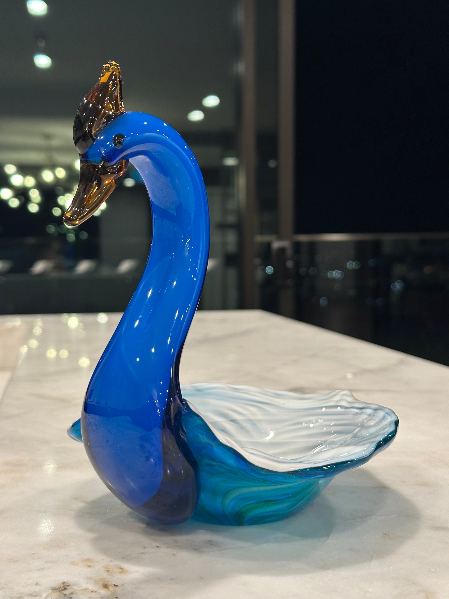 Sapphire Peacock Bowl