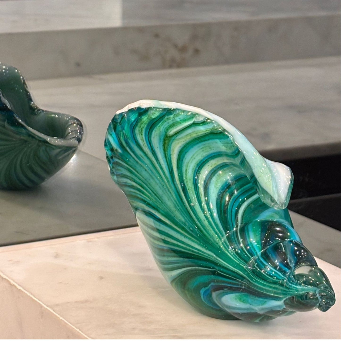 Emerald Seafoam Conch Seashell