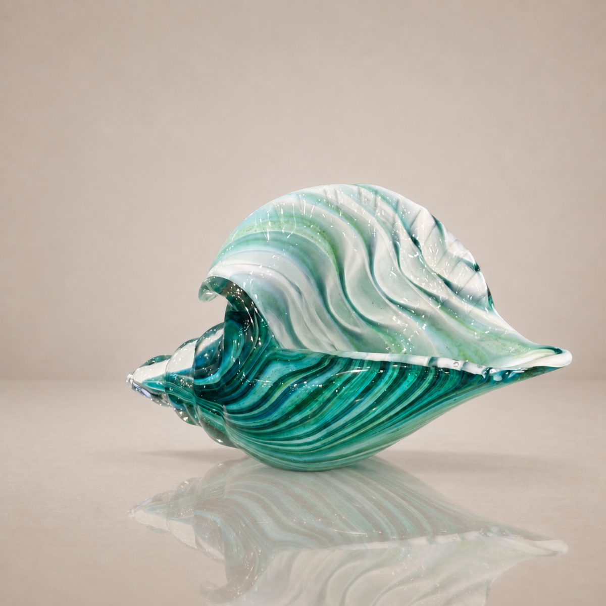 Emerald Seafoam Conch Seashell