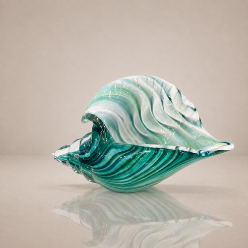 Emerald Seafoam Conch Seashell