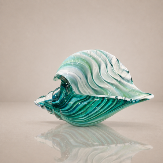 Emerald Seafoam Conch Seashell
