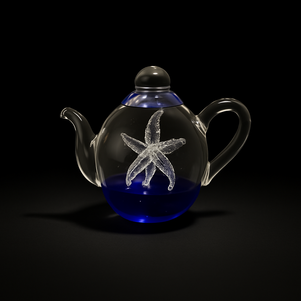 Whispers of Glass and Light Tea Pot