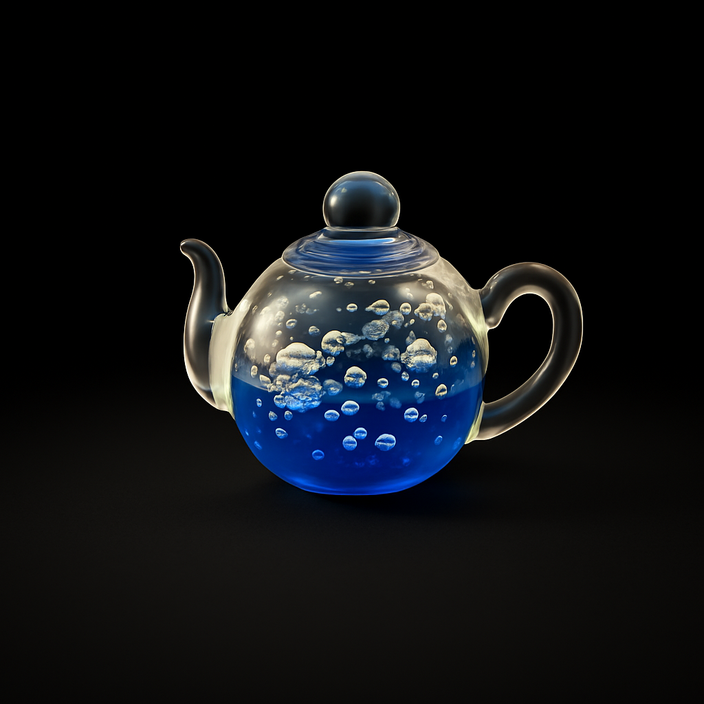 Ocean Whisper Glass Teapot