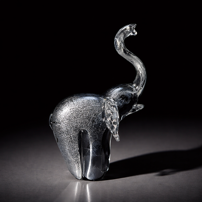 Silver Flake Glass Elephant