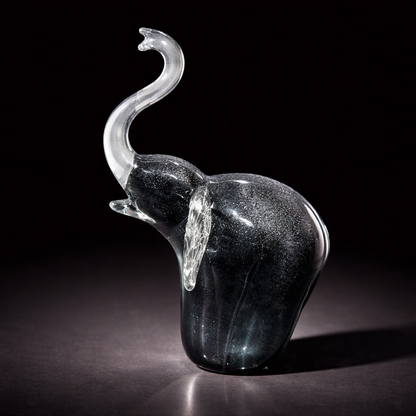 Silver Flake Glass Elephant