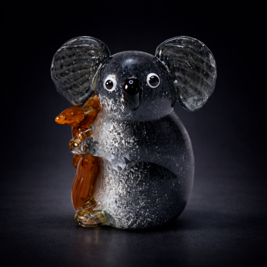 Artisan Glass Koala with Joey Sculpture