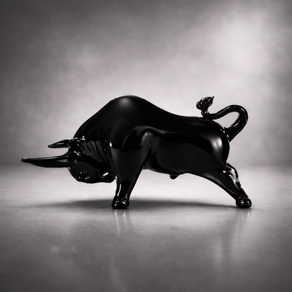 Artisan Glass Onyx Bull Sculpture