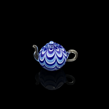 Small Blue Swirl Artisan Glass Teapot