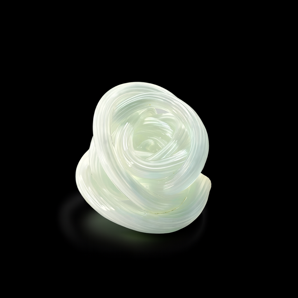Celadon Glass Knot Sculpture