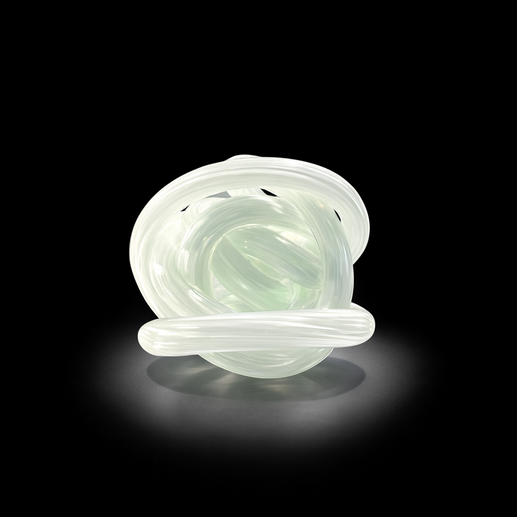Celadon Glass Knot Sculpture