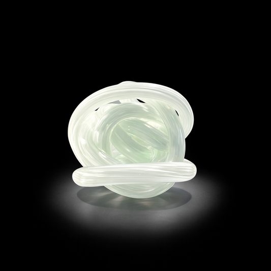 Celadon Glass Knot Sculpture