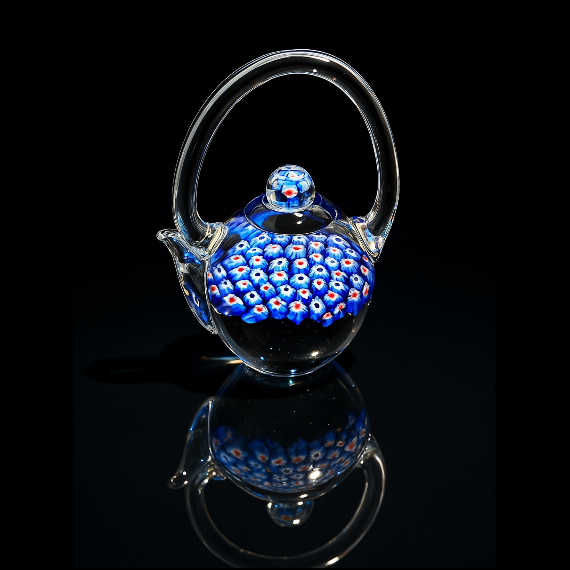 Radiant Millefiori Glass Teapot