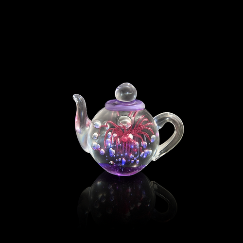 Celestial Bloom Glass Teapot