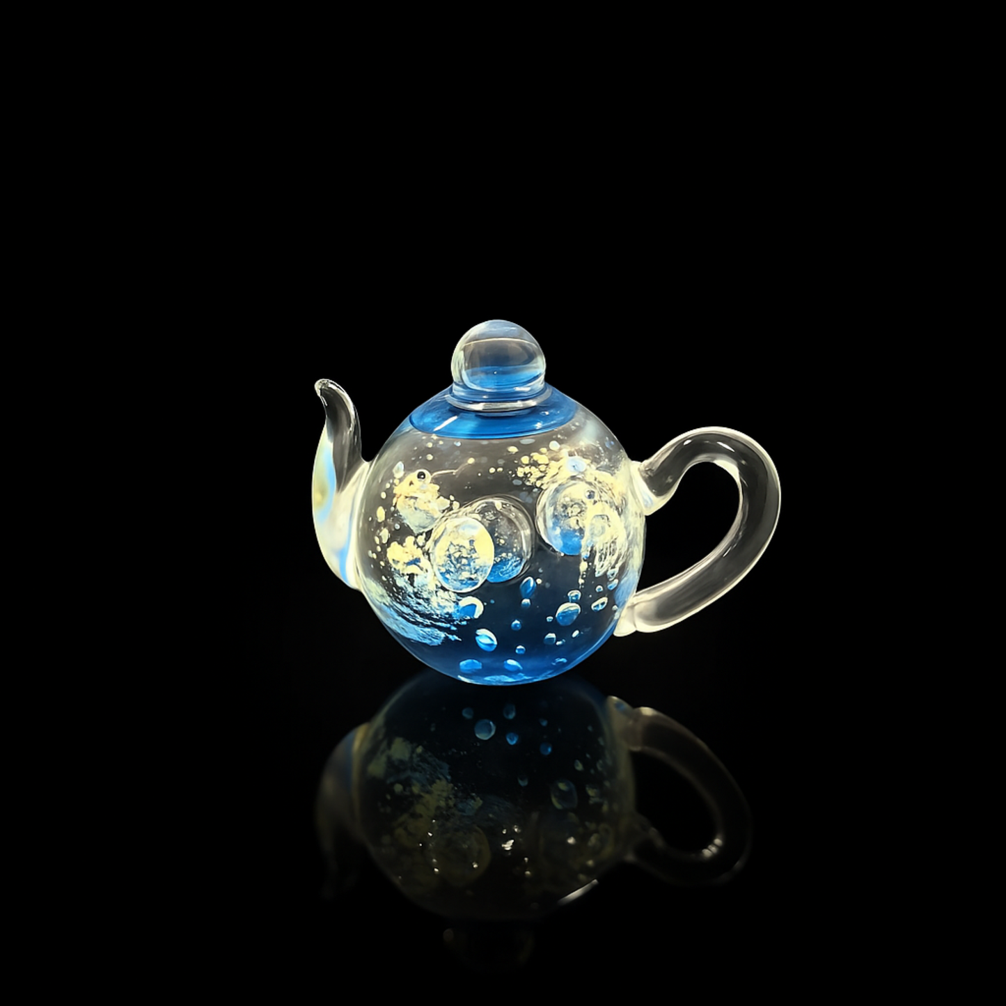 Ocean Whisper Glass Teapot