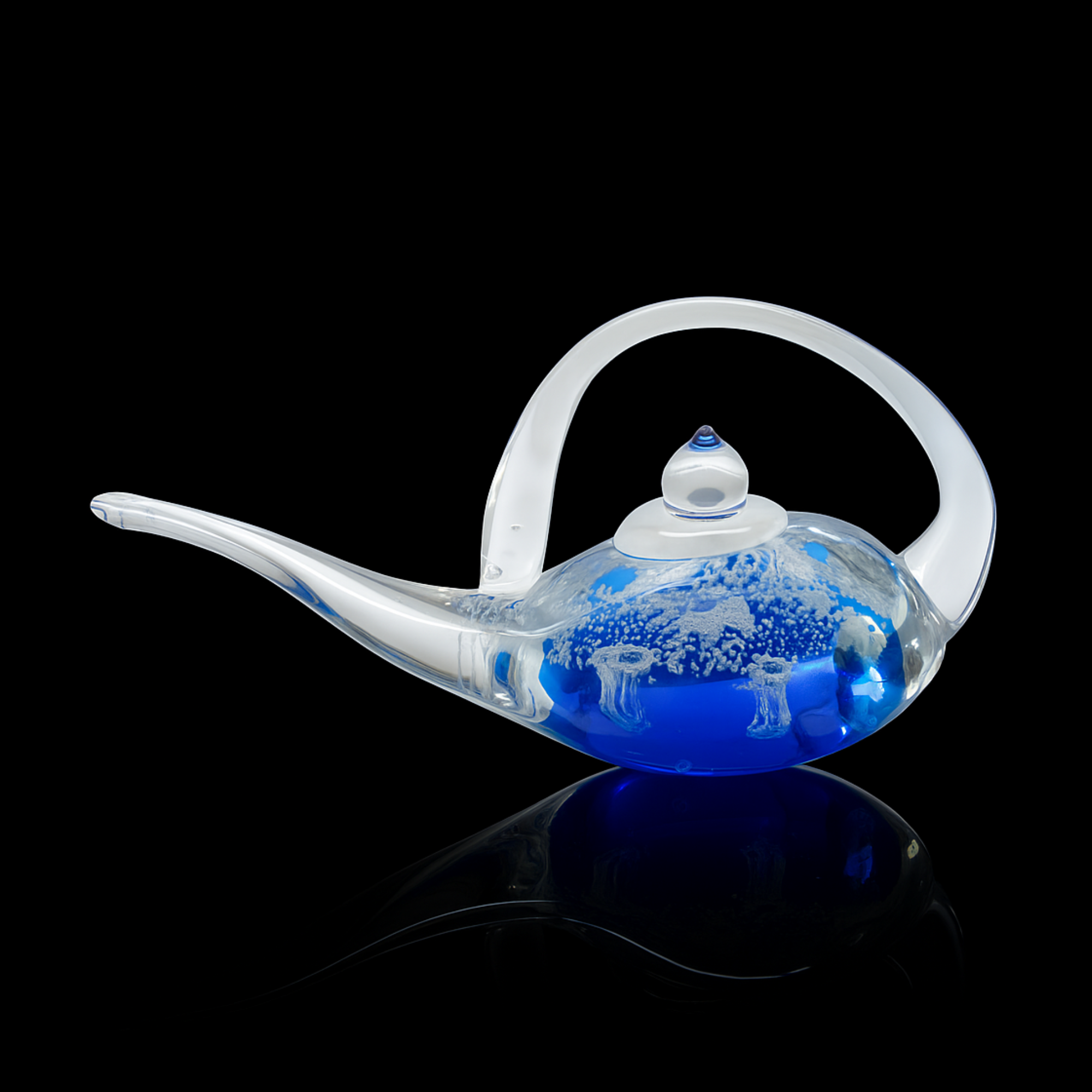 Midnight Cascade Glass Teapot