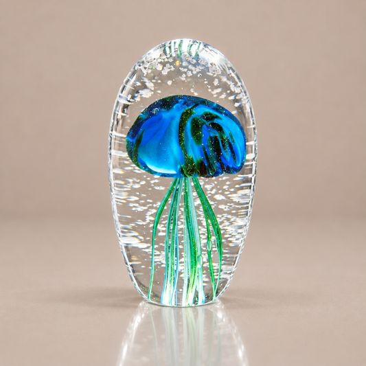 Submerged Galaxy" Dichroic Glass Jellyfish Sculpture
