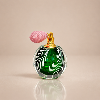 Emerald Feather Glass Perfume Bottle