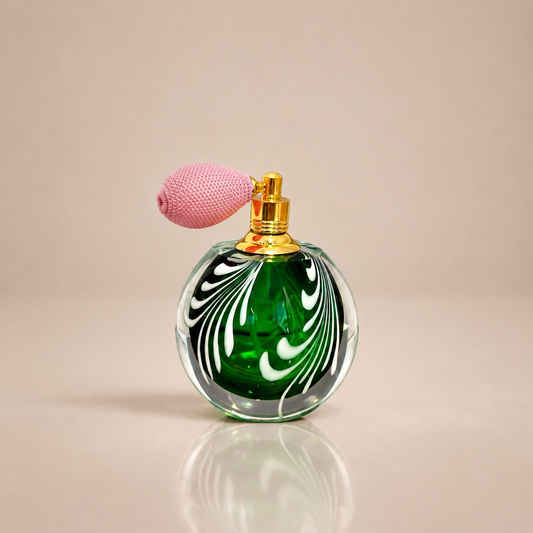 Emerald Feather Glass Perfume Bottle
