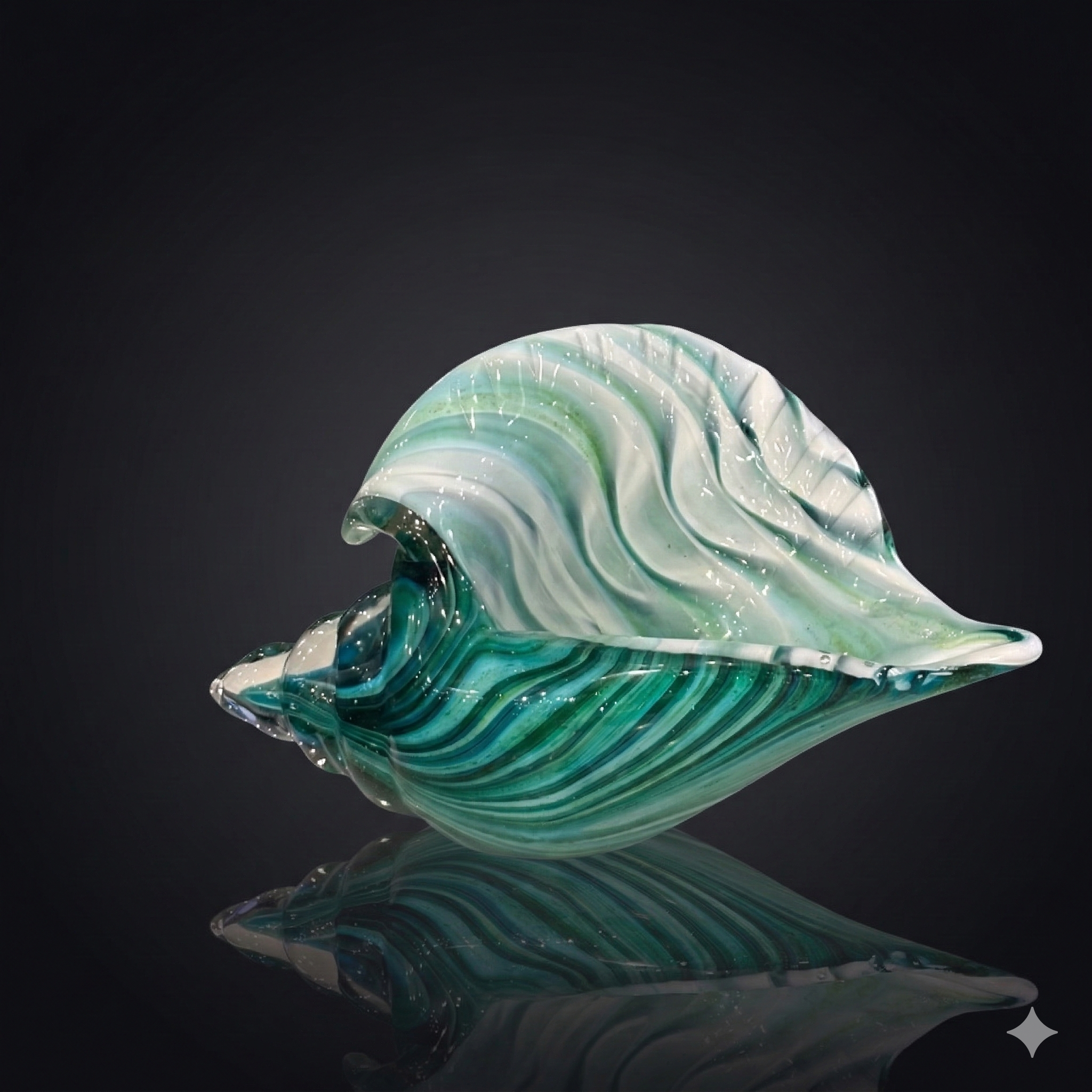 Emerald Seafoam Conch Seashell