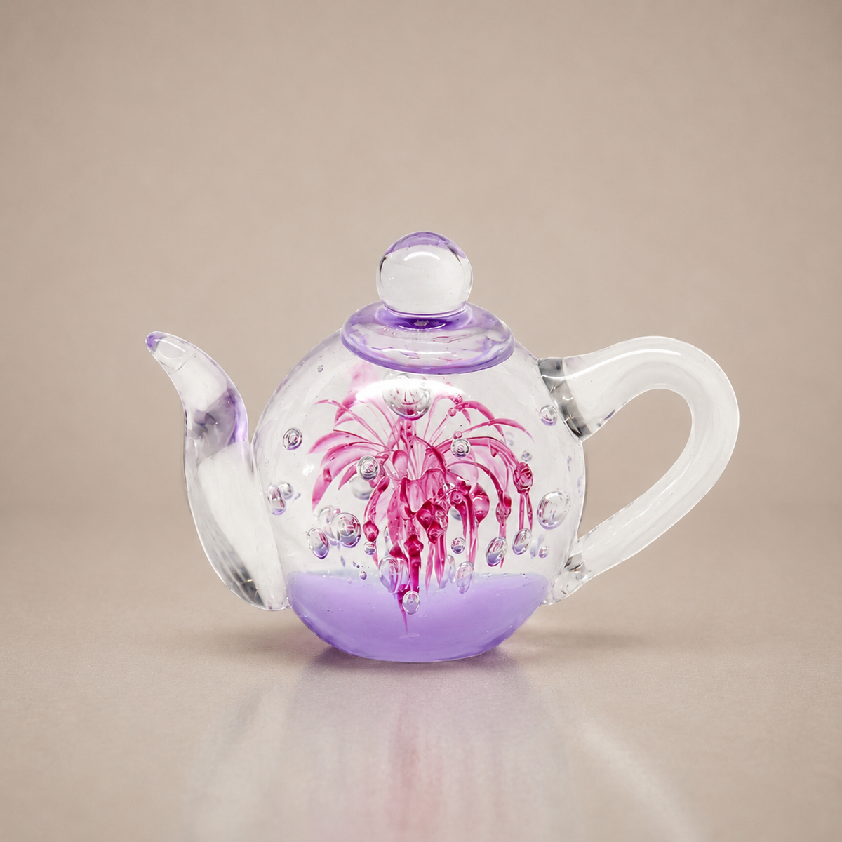 Celestial Bloom Glass Teapot