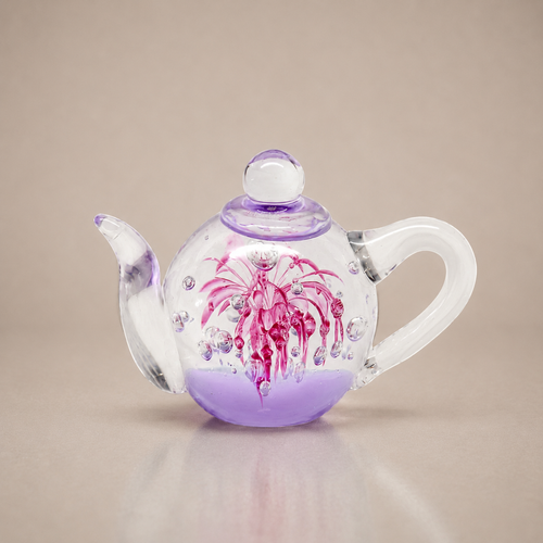 Celestial Bloom Glass Teapot