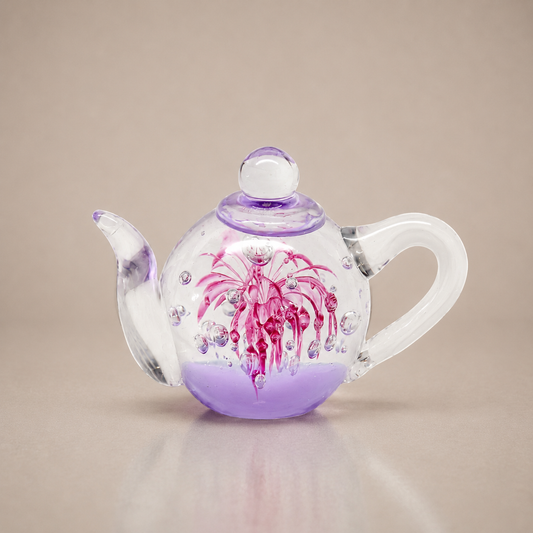 Celestial Bloom Glass Teapot