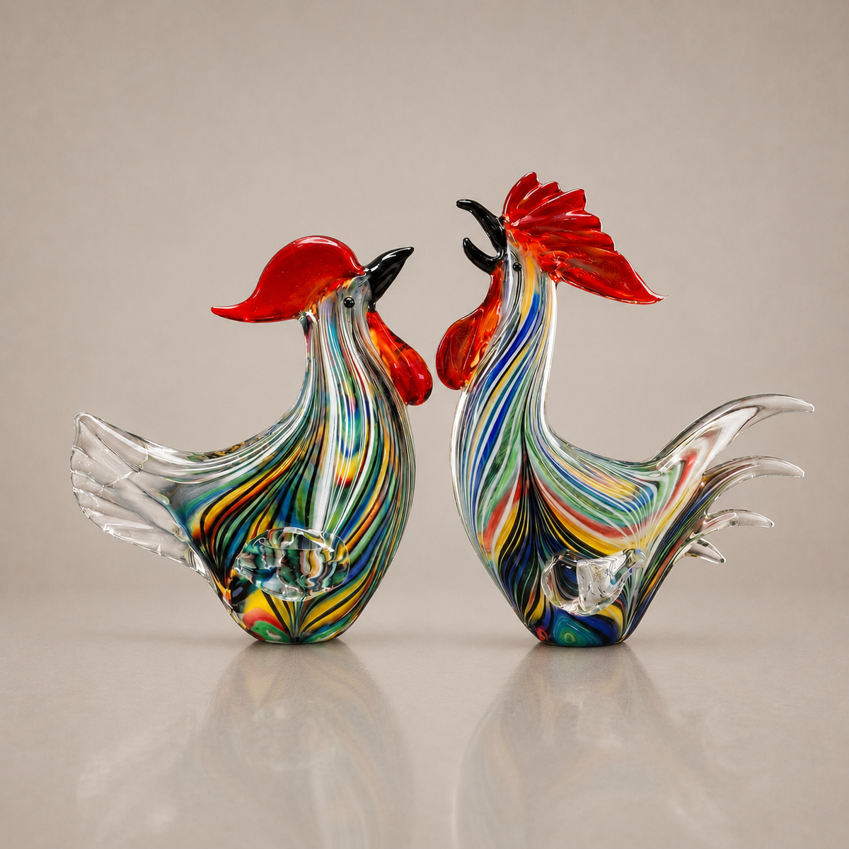 Prosperity Rooster Pair