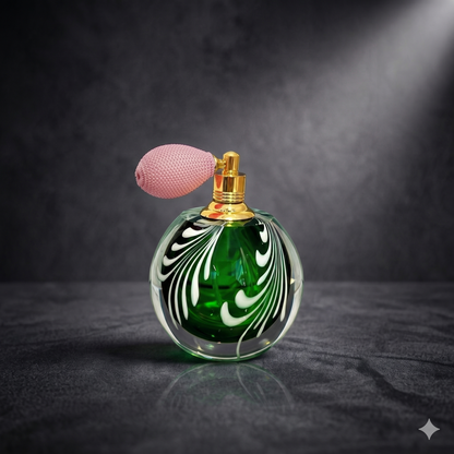 Emerald Feather Glass Perfume Bottle