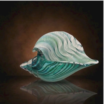 Emerald Seafoam Conch Seashell