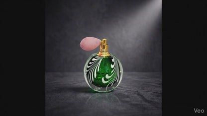 Emerald Feather Glass Perfume Bottle