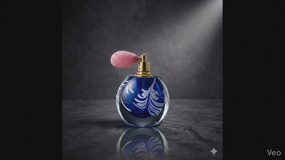 Sapphire Feather Glass Perfume Bottle
