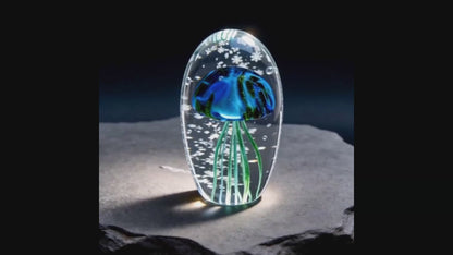 Submerged Galaxy" Dichroic Glass Jellyfish Sculpture