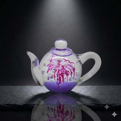 Celestial Bloom Glass Teapot