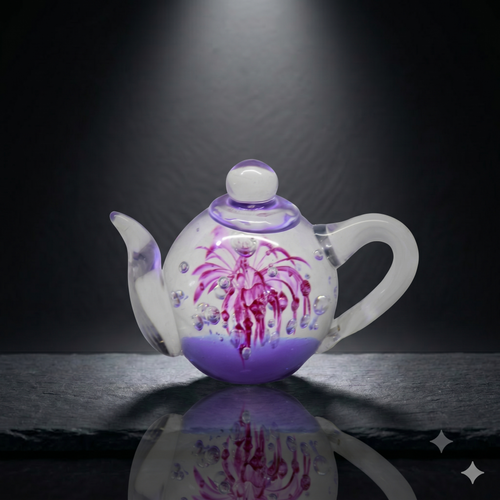 Celestial Bloom Glass Teapot