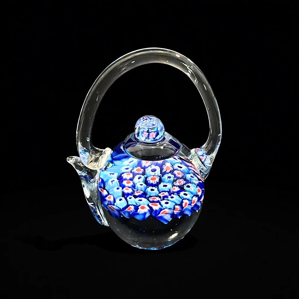 Radiant Millefiori Glass Teapot